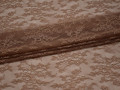 Гипюр коричневый цветы полиэстер эластан БВ435