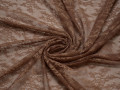 Гипюр коричневый цветы полиэстер эластан БВ435
