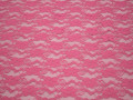 Гипюр розовый цветы полиэстер эластан БВ455
