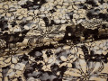 Гипюр коричневый цветы полиэстер эластан БВ466