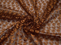 Гипюр коричневый цветы полиэстер БВ579