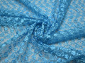 Гипюр голубой цветы полиэстер БВ578
