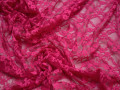 Гипюр розовый цветы полиэстер БВ572