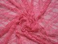 Гипюр розовый цветы полиэстер эластан БВ550
