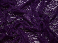 Гипюр фиолетовый цветы полиэстер эластан БВ536