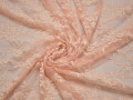 Гипюр персиковый цветы полиэстер эластан БВ533