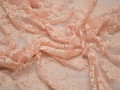 Гипюр персиковый цветы полиэстер эластан БВ533