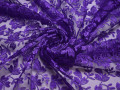 Гипюр фиолетовый цветы полиэстер БВ474