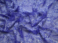 Гипюр синий белый узор полиэстер БВ426
