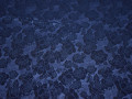 Гипюр синий цветы полиэстер эластан БВ559