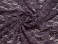 Гипюр фиолетовый цветы полиэстер эластан БВ520