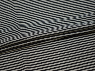 Плательная ткань в черную и серую полоску полиэстер эластан ББ278