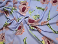 Плательная ткань бордовые цветы полиэстер ББ256