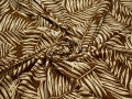 Плательная коричневая ткань белые листья полиэстер эластан ББ230