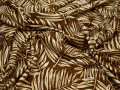 Плательная коричневая ткань белые листья полиэстер эластан ББ230