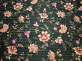 Плательная зеленая ткань цветы полиэстер ББ296