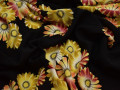 Плательная черная ткань цветы хлопок ББ260