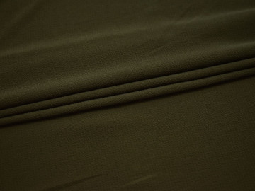 Плательная фактурная ткань цвета хаки полиэстер БА431