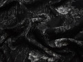 Костюмная черная ткань цветы полиэстер ВБ185