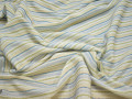 Рубашечная белая ткань синяя полоска полиэстер БГ190