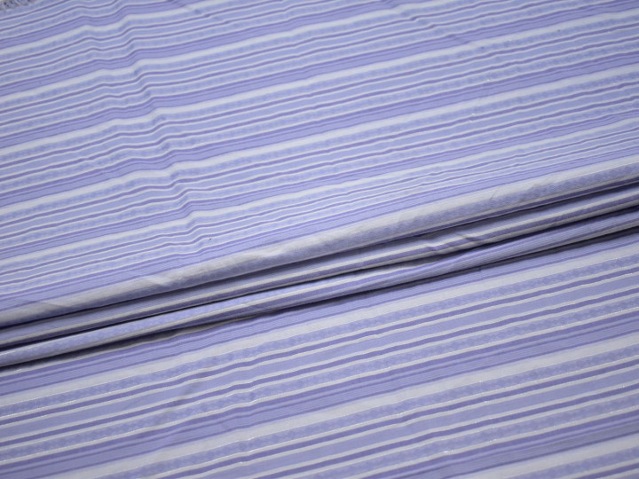Рубашечная сиреневая ткань полоска хлопок БГ181