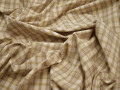 Рубашечная бежевая ткань полоска полиэстер эластан БГ180