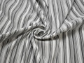 Рубашечная серо-белая ткань полоска хлопок эластан БГ171
