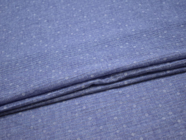Рубашечная сиреневая ткань круги хлопок полиэстер БГ156