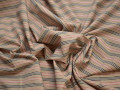 Рубашечная бежевая ткань полоска хлопок БГ152