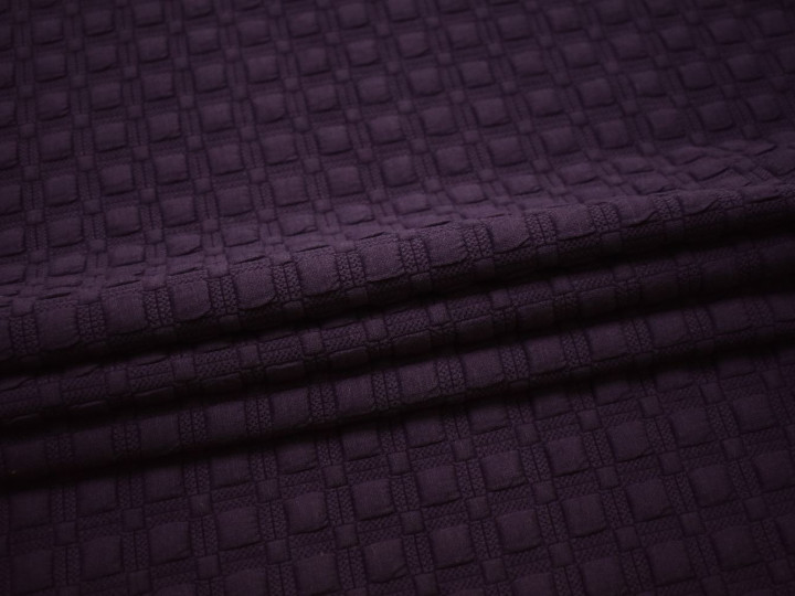 Трикотаж фактурный фиолетовый хлопок полиэстер АЁ520