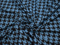 Трикотаж голубой с коричневым узором вискоза АВ110
