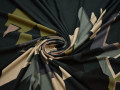 Трикотаж бежевый изумрудный геометрия вискоза АВ17