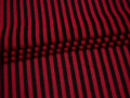 Трикотаж в красную и черную полоску хлопок АВ321