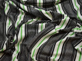 Трикотаж в зеленую и черную полоску хлопок АВ432