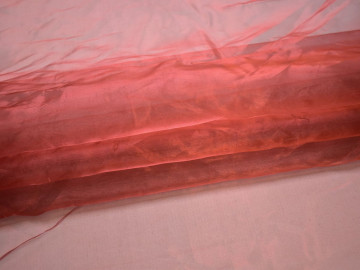 Органза красного цвета полиэстер ГВ527
