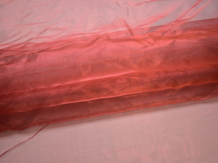 Органза красного цвета полиэстер ГВ527