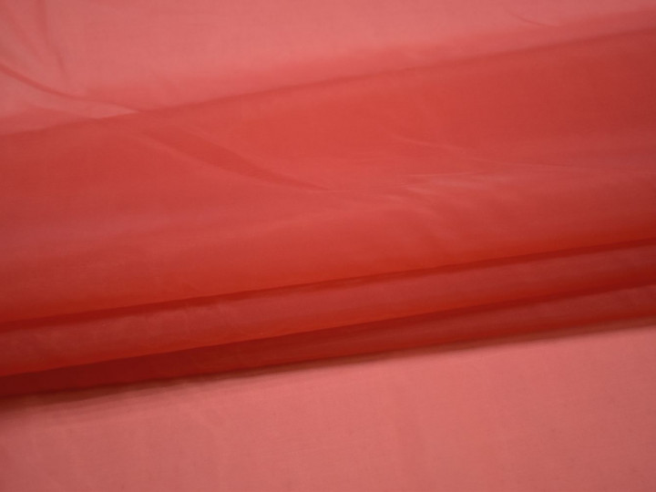 Органза красного цвета полиэстер ГВ590