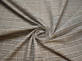 Рубашечная ткань серая коричневая полоска хлопок БГ111