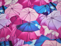 Штапель розовый голубой принт зонт вискоза БД185