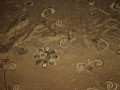 Тафта коричневого цвета вышивка цветы полиэстер БВ669