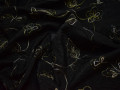 Тафта черного цвета вышивка цветы полиэстер БВ666