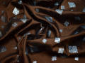 Тафта коричневого цвета геометрия полиэстер БВ663