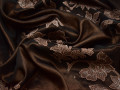 Тафта коричневого цвета напыление цветы полиэстер БВ661