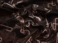 Тафта коричневого цвета аппликация вышивка полиэстер БВ654