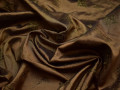 Тафта коричневого цвета вышивка геометрия полиэстер БВ645