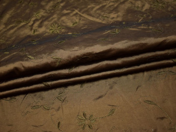 Тафта коричневого цвета вышивка полиэстер БВ643
