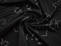 Тафта черного цвета вышивка полиэстер БВ634