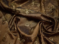 Тафта коричневого цвета вышивка полиэстер БВ627