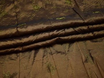 Тафта коричневго цвета вышивка полиэстер БВ624