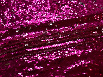 Сетка с розовыми серебристыми пайетками полиэстер ГБ449
